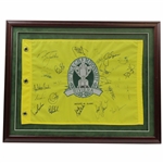 Seve, Payne, Jack & other PGA Champions Signed 1995 Riviera Pinney Embroidered Flag - Framed JSA ALOA