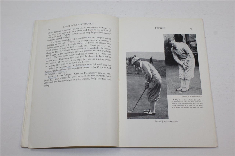 Bobby Jones Featured in 1934 'Group Golf Instruction' Booklet by Helen B. Schleman