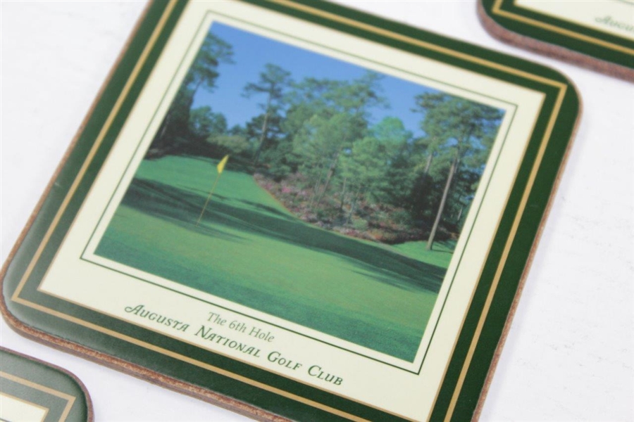 Complete Set of Five (5) Augusta National Golf Club Square Drink Coasters - Holes 2, 6, 12, 15, & 16