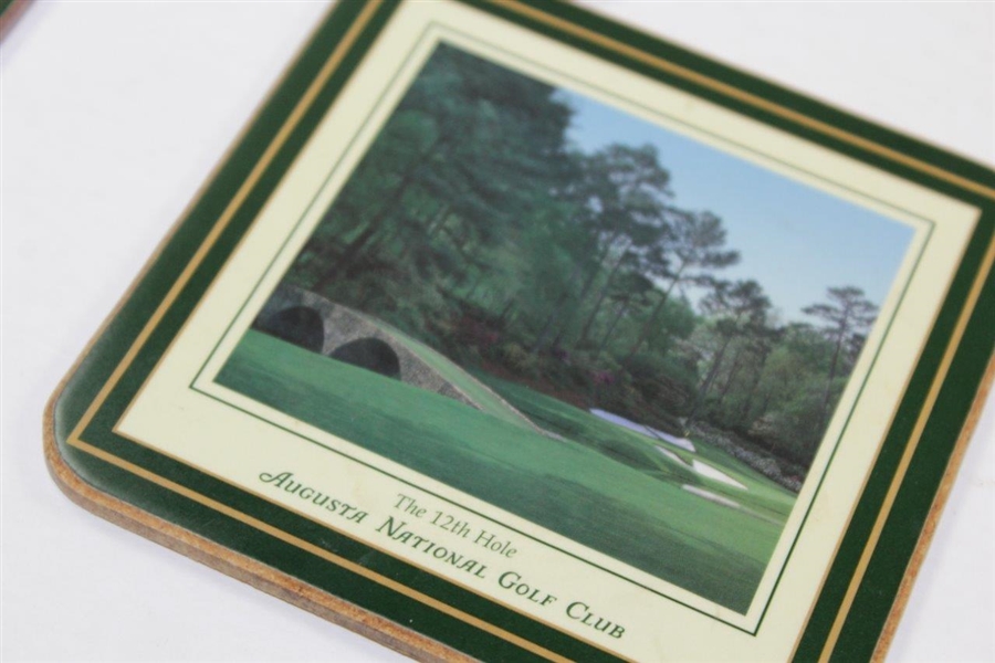 Complete Set of Five (5) Augusta National Golf Club Square Drink Coasters - Holes 2, 6, 12, 15, & 16
