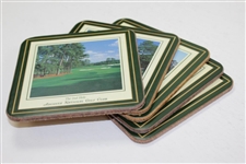 Complete Set of Five (5) Augusta National Golf Club Square Drink Coasters - Holes 2, 6, 12, 15, & 16