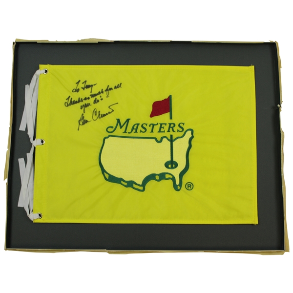 Ben Crenshaw Signed Rare 1997 Masters Embroidered Flag with Inscription JSA ALOA