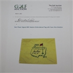Gary Player Signed 2001 Masters Embroidered Flag with Years Won Notation JSA ALOA