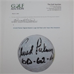 Arnold Palmer Signed Masters Logo Golf Ball with Years Won Notation JSA ALOA