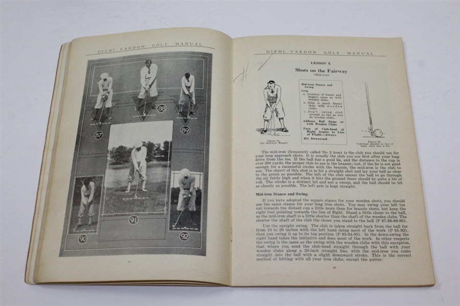 1929 Diehl-Vardon Golf Manual Manuel with Bobby Jones, Frank Dolp, & others Action Photographs