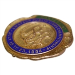 1932 USGA  Amateur Public links Championship Contestant Badge