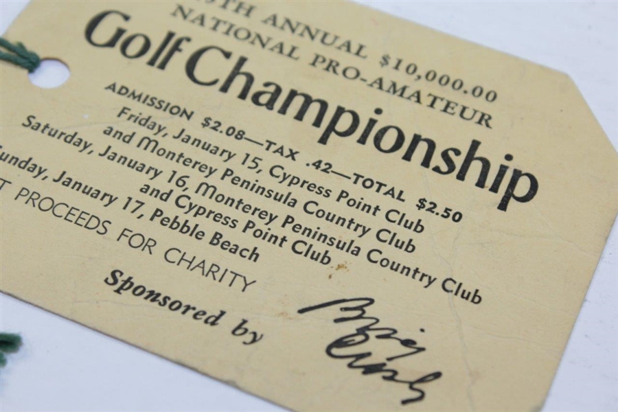 1954  Bing Crosby Pro Am Championship at Pebble/Monterey/Cypress Ticket #3027