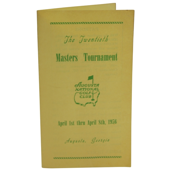 1956 Masters Tournament Brochure/Ticket Prospectus - Jack Burke Winner