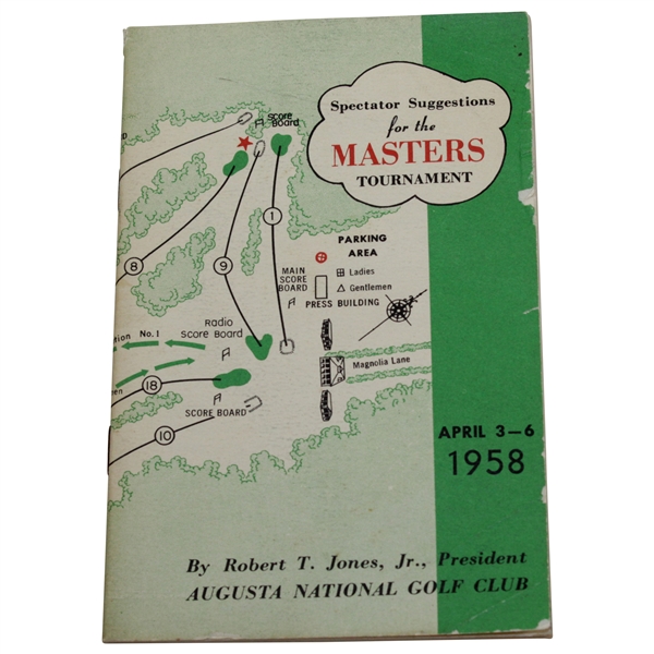 1958 Masters Tournament Spectator Guide - Arnies First Green Jacket