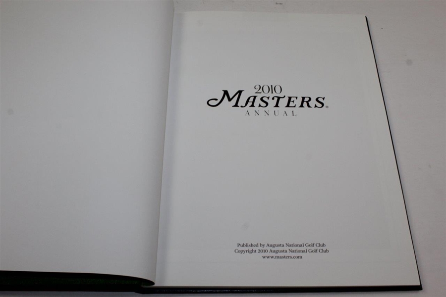 Seldom Seen 2010 Masters Tournament Annual Book - Phil Mickelson's Third Masters Win