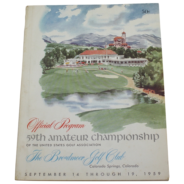 1959 US Amateur Championship at The Broadmoor Golf Club Program - Jack Nicklaus 1st Amateur Win