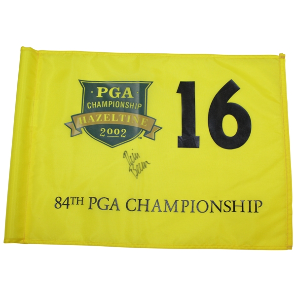 Rich Beem Signed 2002 PGA Championship 16th Hole Tournament Flown Flag - Beat Tiger JSA ALOA