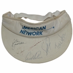 Arnold Palmer, Tom Watson, & others Signed American Network Visor JSA ALOA