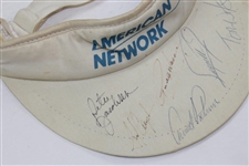 Arnold Palmer, Tom Watson, & others Signed American Network Visor JSA ALOA