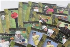 Forty (40) Various Tiger Woods 'Tiger's Tales' Golf Cards with Victory March(1) &  Stat Leaders(1)
