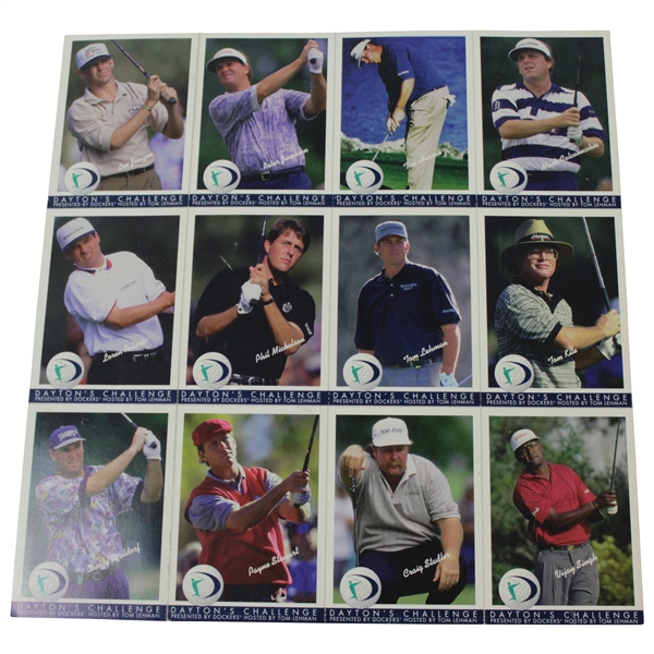 Uncut 1996 Daytons Challenge Golf Card Sheet with Early Mickelson Card, Stewart & Others