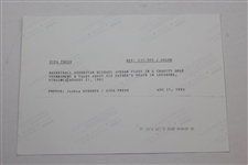 Michael Jordan August 21, 1993 'Plays in Charity/Talks of Dad's Passing' SIPA Press Photo with COA