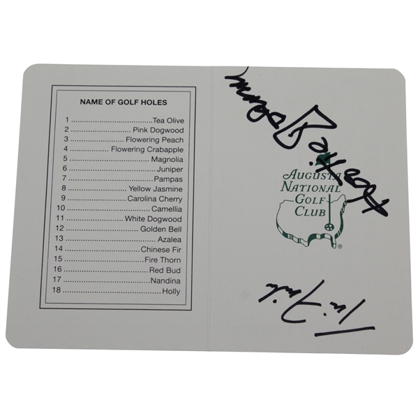 Hootie Johnson & Tim Finshem Signed Augusta National Golf Card JSA ALOA