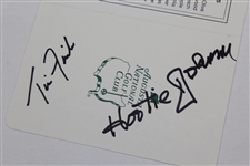 Hootie Johnson & Tim Finshem Signed Augusta National Golf Card JSA ALOA