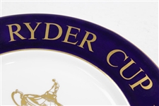 1985 The Ryder Cup at The Belfry Ltd Ed  Aynlsey Wall Blue with Gold 'Trophy' Porecelain Plate
