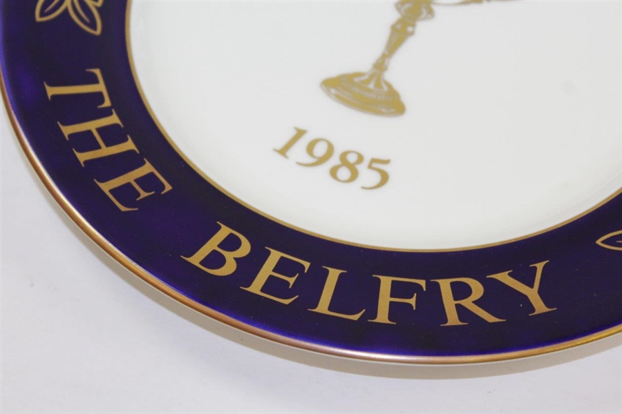 1985 The Ryder Cup at The Belfry Ltd Ed  Aynlsey Wall Blue with Gold 'Trophy' Porecelain Plate