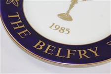 1985 The Ryder Cup at The Belfry Ltd Ed  Aynlsey Wall Blue with Gold 'Trophy' Porecelain Plate