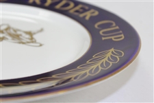 1985 The Ryder Cup at The Belfry Ltd Ed  Aynlsey Wall Blue with Gold 'Trophy' Porecelain Plate