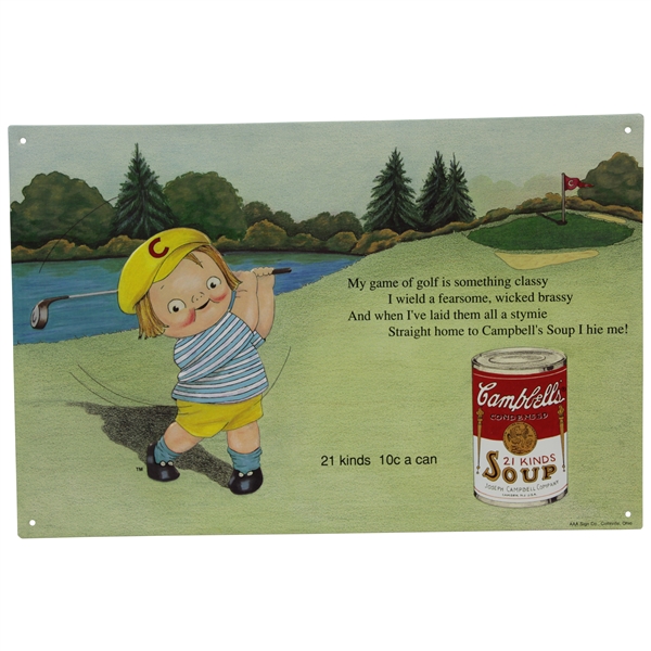 Campbell's Soup Golfing Child #20 in Series of 20 Nostalgic Ad by AAA Signed, Co. - 1993
