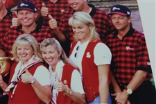 1996 The President's Cup 16x20 Team Photo with Trophy - Arnie & Winnie