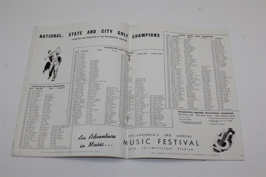 1947 4th Annual Inquirer Invitation at Cedarbrook CC Program with Pairing Sheet