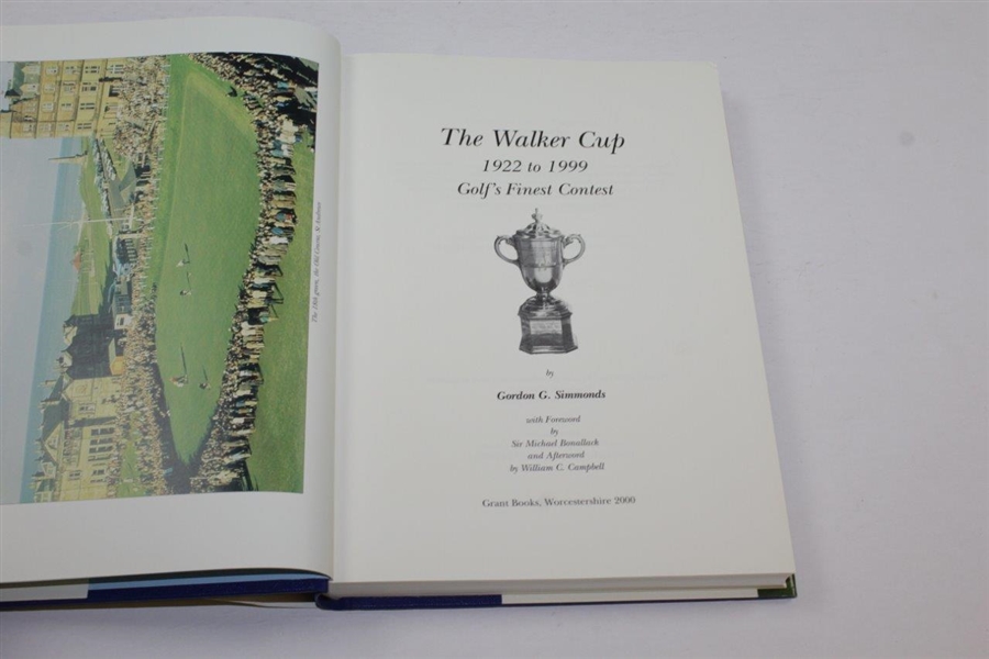 The Walker Cup: 1922-1999 Golf's Finest Contest' Ltd Ed #545 Book by Gordon G. Simmonds - 2000