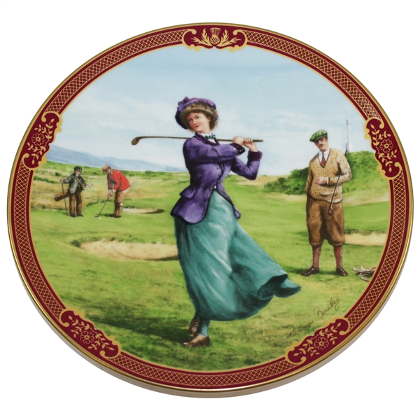 Royal Worcester Ladies Day Golfing Collection Fina China Plate by Melvyn Buckley