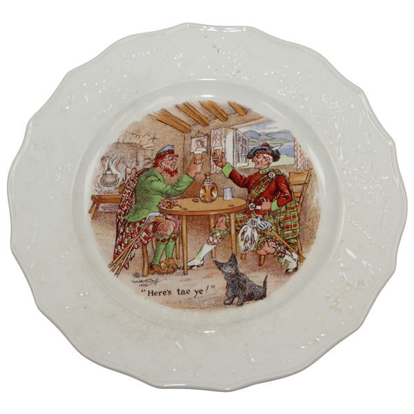 Fondeville Ambassador Ware International Toast Series Heres Tae ye! 8 1/2" Ceramic Plate