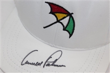 Arnold Palmer Signed Umbrella  Logo White Hat with Umbrella Pin JSA #P37402