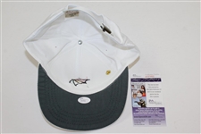 Arnold Palmer Signed Umbrella  Logo White Hat with Umbrella Pin JSA #P37402