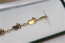 Augusta National Golf Club Logo 14kt Golf Bracelet in Original Geen Felt Case - 7