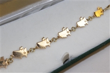 Augusta National Golf Club Logo 14kt Golf Bracelet in Original Geen Felt Case - 7