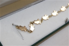 Augusta National Golf Club Logo 14kt Golf Bracelet in Original Geen Felt Case - 7