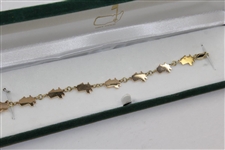 Augusta National Golf Club Logo 14kt Golf Bracelet in Original Geen Felt Case - 7
