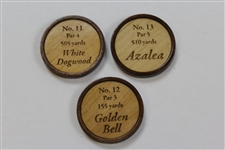 Augusta National Golf Club Ltd Ed Wooden Ball Marker Set in '1934 Masters' Wood Case & Original Box