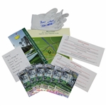 Tommy Fleetwood Signed Golf Glove with 2017 Masters Packet of Tickets, Maps, Reminders, etc JSA ALOA