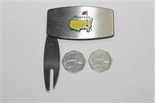 Masters Tournament Logo Zippo 'Greens Keeper' with Repair Tool & Two Ballmarkers in Original Case