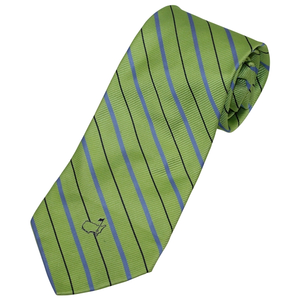 Augusta National Golf Club 100% Silk Lime Green/Lt Blue Tie