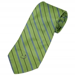 Augusta National Golf Club 100% Silk Lime Green/Lt Blue Tie