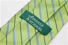 Augusta National Golf Club 100% Silk Lime Green/Lt Blue Tie