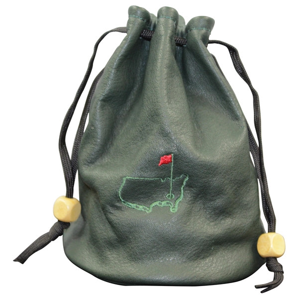 Augusta National Golf Club Stiched Logo Green Leather Pouch