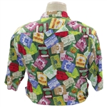 Augusta National Golf Club Series Badges & Tickets Collage Collared Golf Shirt - Green Base - Size L
