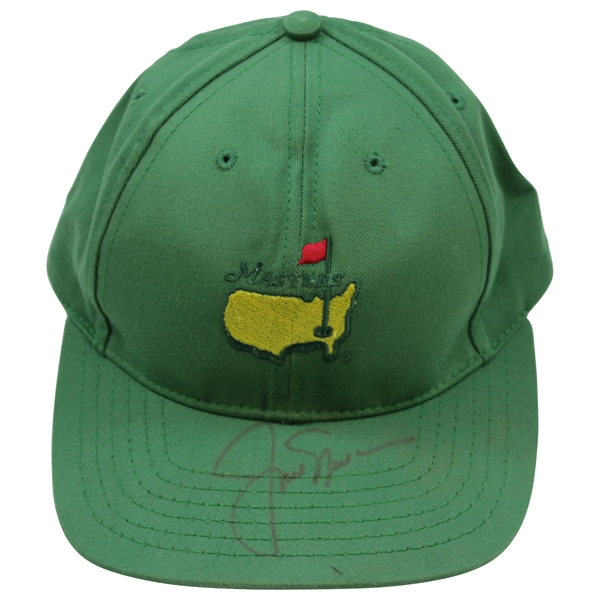 Jack Nicklaus Signed Masters Tournament Green Stitched Logo Hat JSA ALOA