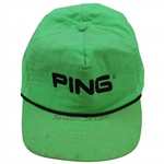 Karsten Solheim Signed Lime Green PING Hat JSA ALOA