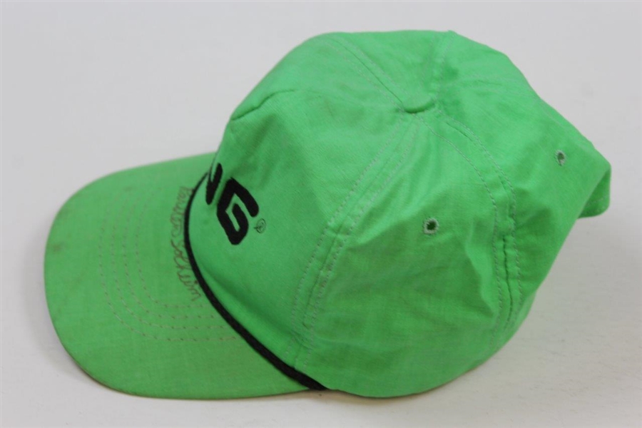 Karsten Solheim Signed Lime Green PING Hat JSA ALOA